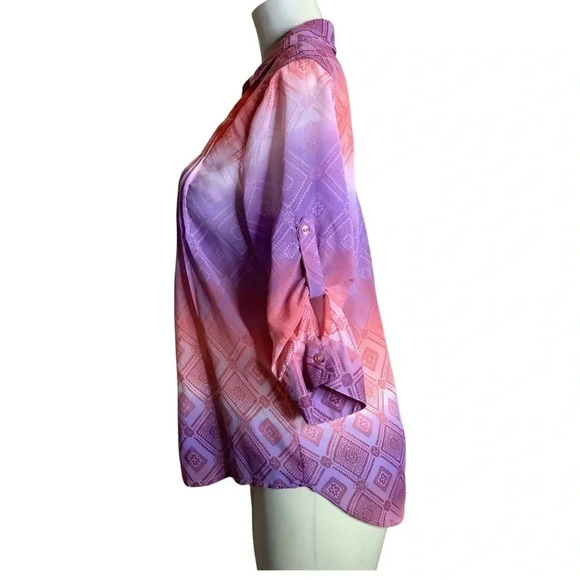 Vintage America Blues Button Blouse Size Medium (Preowned) - Picture 3 of 6